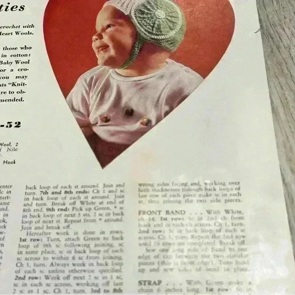 Vintage 1950 Clark's J&P Coats Knit Crochet Patterns Girl Boy Babies Book 500 - Picture 5 of 6